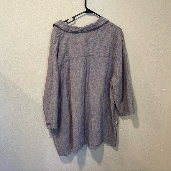 Tahari Tunic Linen Top Lagenlook - Picture 4 of 8